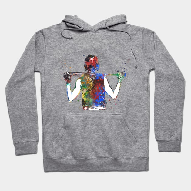 Girl Softball Player Hoodie by RosaliArt